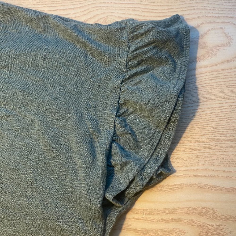 LOFT LINEN RUFFLE T SHIRT - Picture 3 of 4